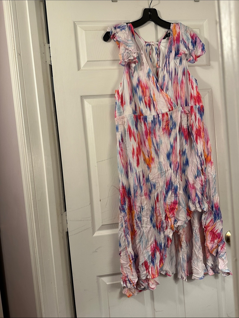 torrid Multicolor Watercolor High-Low Ruffle Dress
